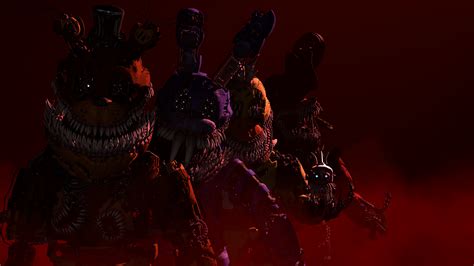Fnaf Movie Poster But With The Corrupted Animatronics R