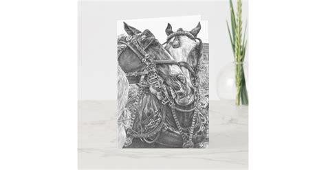 Clydesdale Draft Horse Drawing By Kelli Swan Card