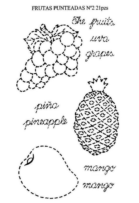 Dibujos Infantiles Para Puntear Trazar Y Dibujar Grapes Pineapple