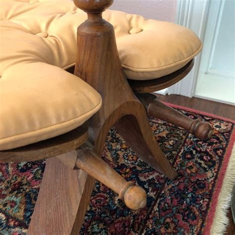 vintage camel stool ottoman footstool boho decor wood brass chairish