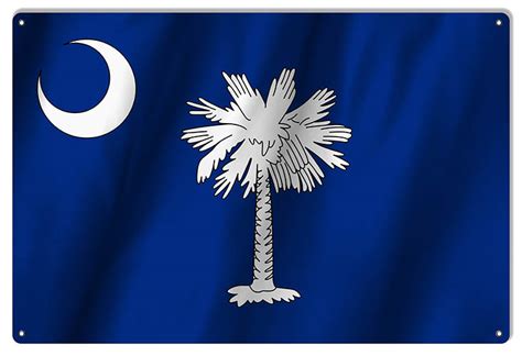 South Carolina State Flag Sign 12x18 Reproduction Vintage Signs