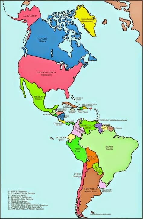 El Rincón De Quinto Mapa PolÍtico De AmÉrica
