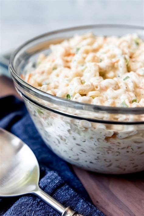A bed of rice, a scoop of mac my mac salad didin't taste like the hawaiian style that we longed for & this recipe is ono (delicious). Hawaiian Macaroni Salad - House of Nash Eats