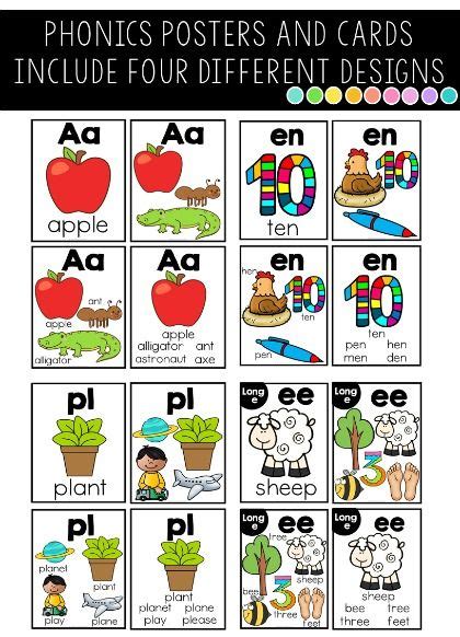 Phonics Cards In Different Designs Phonics Cards Phonics Posters