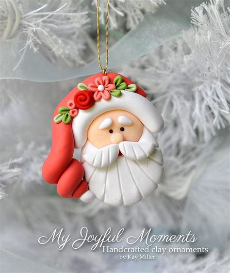 Handcrafted Polymer Clay Santa Claus Ornament By Myjoyfulmoments