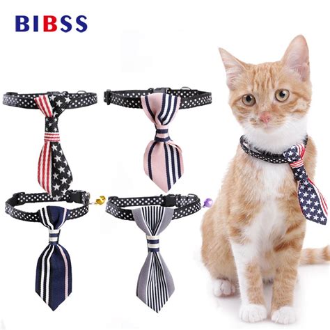 Cute Cat Collars With Tie And Bells Adjustable Designer Pet Collar
