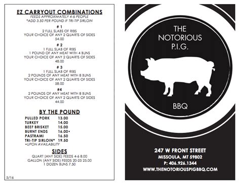 Laser the only fotona dynamis pro 4d laser in montana. Missoula Montana BBQ Notorious PIG Menu | Bbq menu, Rib 1 ...