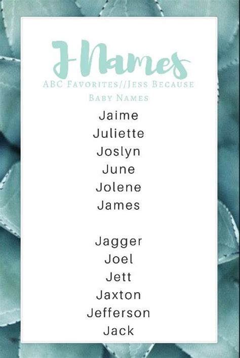 Find the perfect name for your brand new baby boy. Unique Boy Names Beginning With J / Baby Girl Names That ...