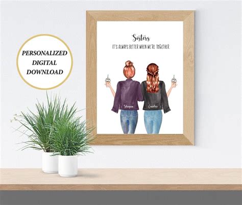 Sisters Custom Print Sisters Wall Decor Personalized Etsy Canada