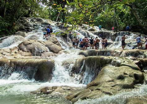 Dunns River Falls Waterfall Near Ocho Rios Jamaica Photograph By