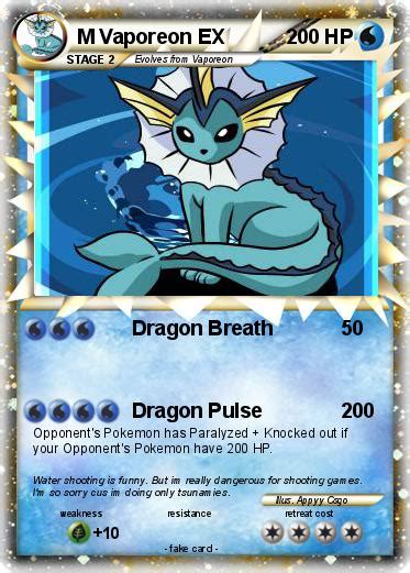Pokémon M Vaporeon Ex 5 5 Dragon Breath My Pokemon Card