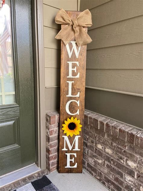 Welcome Sign Hand Painted Welcome Sign Vertical Welcome Sign Outdoor