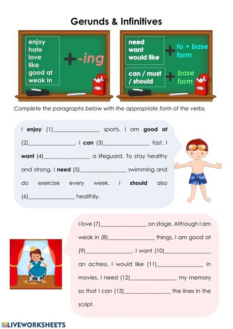 Maybe you would like to learn more about one of these? Gerunds & Infinitives - Ficha interactiva en 2020 | Aprender inglés, Fichas, Ejercicios de ingles