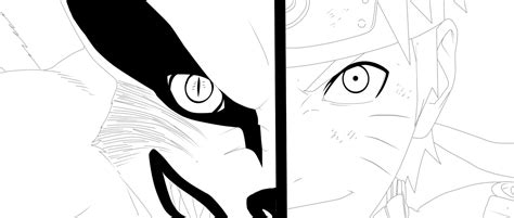 Naruto And Kyuubi Lineart By Advance996 On Deviantart You Are The World
