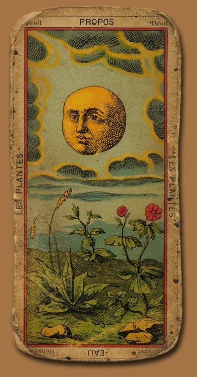 Tarot Card The Moon Vintage Tarot Cards Fortune Telling Major Arcana