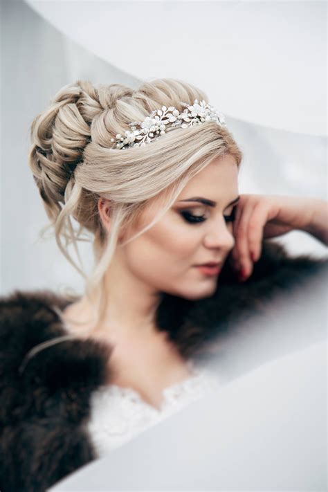 Wedding Hairstyles Updo With Tiara Beach Pearl Bridal Tiara Crystal