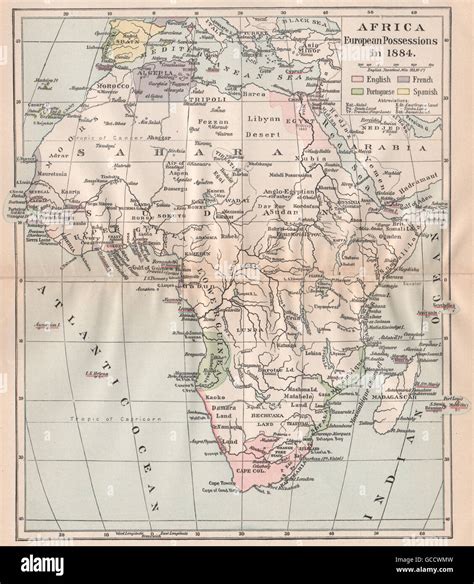 Africa 1884 European Possessions Colonies English French Portuguese