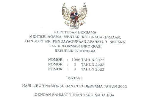 Download Surat Edaran Penetapan Hari Libur Nasional Dan Cuti Bersama Tahun Infosekolah