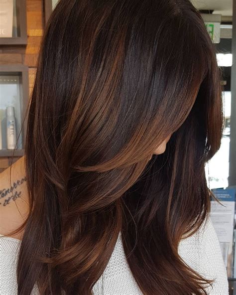 Copper Highlights Brown Hair