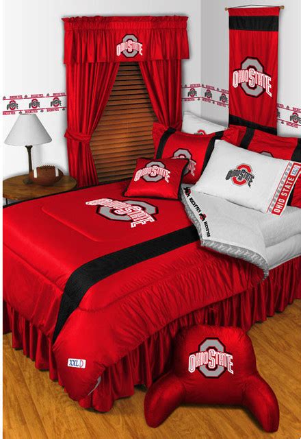 College logos and mascots are perfect for dorm or fan cave walls. NCAA Ohio State Buckeyes Bedding and Room Decorations ...