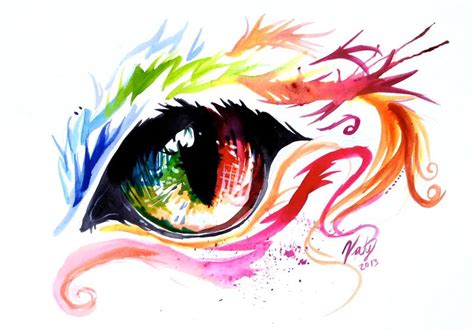 Let's start to practice by drawing a simple cartoon eye. Rainbow Cat Eye by Lucky978 on DeviantArt