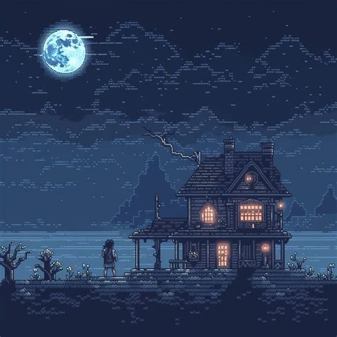 Pixel Art Haunted House