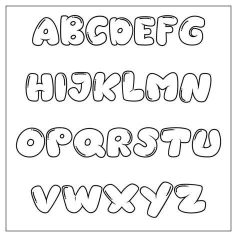 Large Printable Bubble Letters | Lettering alphabet, Bubble letter
