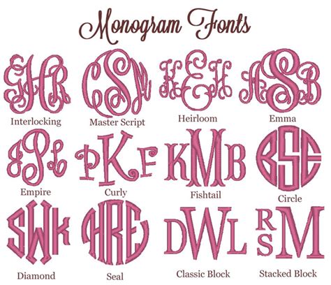 14 Monogram Fonts For Embroidery Images Fancy Monogram Embroidery