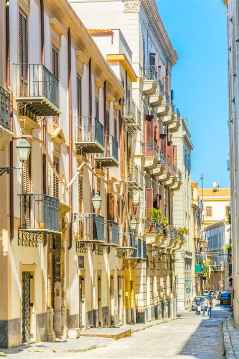 View Of A Narrow Street In Palermo Sicily Italy Editorial Photo