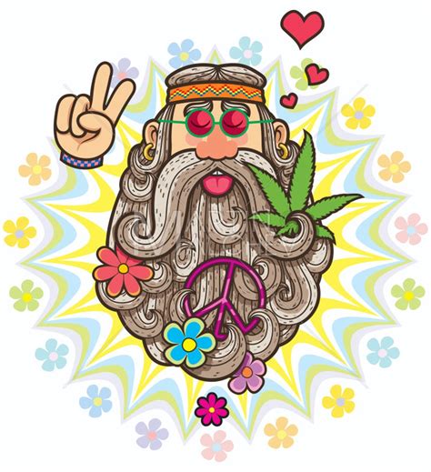 Hippie Vector Illustration De Dessin Animé Hippie Hippie Style De Vie