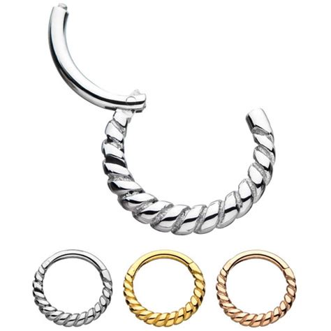steel hinged segment ring hoop w removable beads