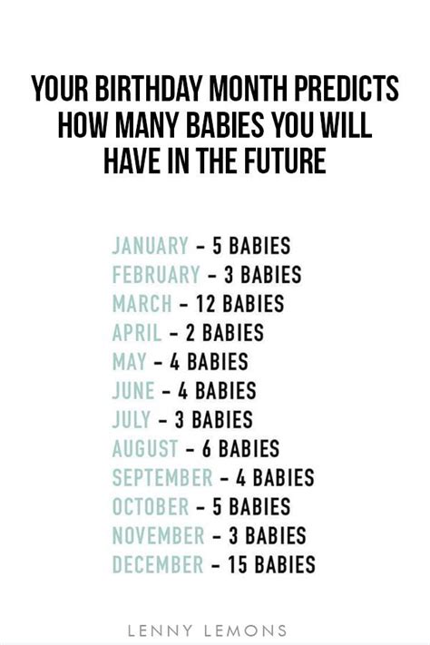 Your Birthday Months Predicts How Many Babies You Will Have In The