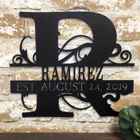 Split Letter Monogram Date Sign Monogram Letters Monogram Signs