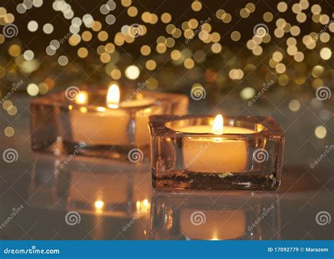 Two Burning Candles Stock Image Image Of Background 17092779