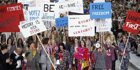 The Chanel Runway Was Also a Feminist Protest - Karl Lagerfeld Stages 