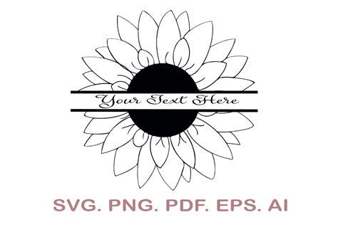 Split Sunflower Monogram Svg Graphic By Narcreativedesign · Creative