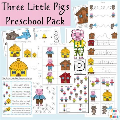 • 20 minute demo lesson ideas for young esl kindergarteners. Free Printable Packs | Three little pigs, Little pigs ...