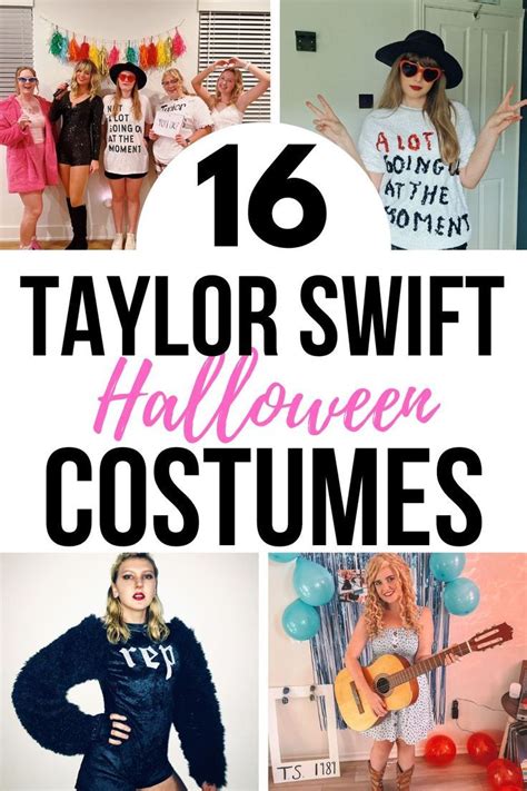 Taylor Swifts Halloween Costume Collection Is Featured In This Collage With The Words Taylor Swift
