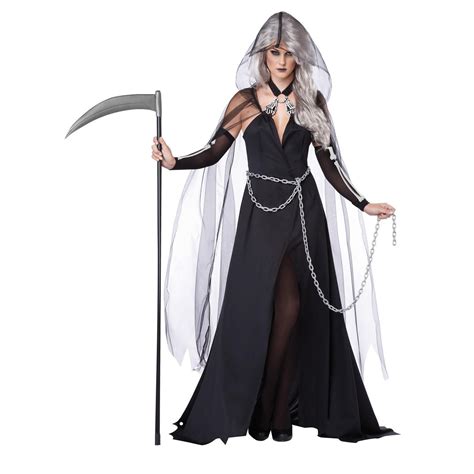 Lady Grim Reaper Scary Costume | Reaper costume, Grim reaper costume, Costumes for women