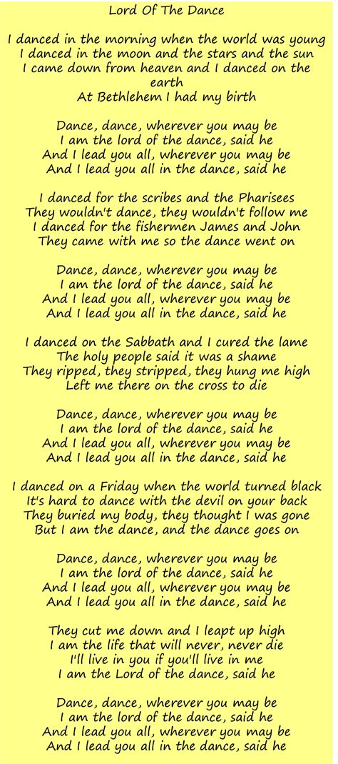Lyrics Lord Of The Dancehappy Easter Great Song Lyrics Music