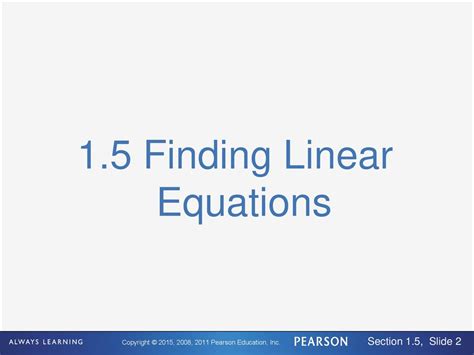 Chapter 1 Linear Equations And Linear Functions Ppt Download