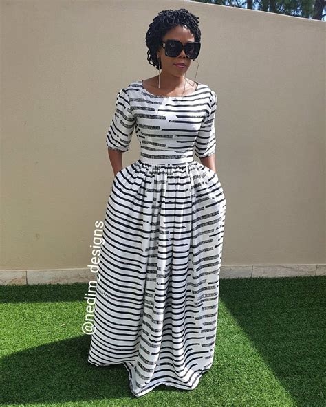 Silk Black And White Maxi Dress Nedim Designs African
