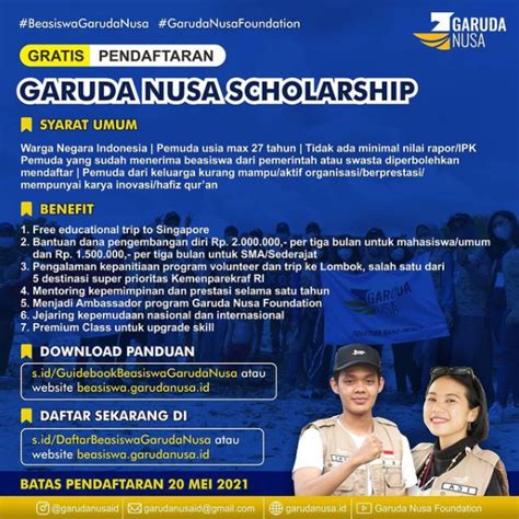 Beasiswa aas 2020 resmi dibuka. Pendaftaran Beasiswa Garuda Nusa Scholarship Tahun 2021 ...