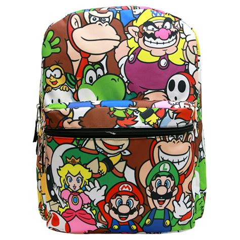 Nintendo Backpack Super Mario All Over Group 16 School Bag