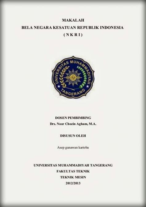 Cover Makalah Yang Benar