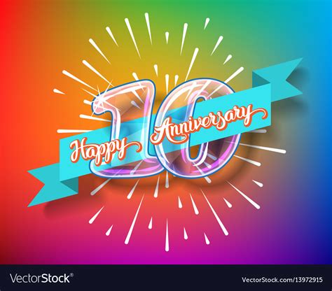 I must admit that i find it hard to believe that it's already ten years now since you, guys, have been together. Happy 10th anniversary glass bulb numbers set Vector Image