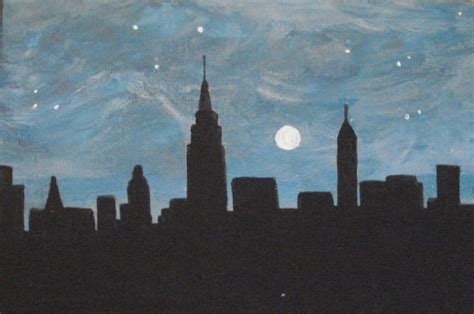 Items Similar To Nyc New York City Skyline Acrylic Painting 5x7