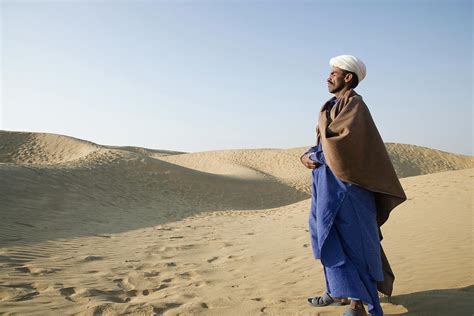 Man Standing In A Desert Thar Desert By Exoticaim