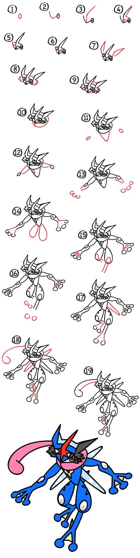 How To Draw Pokemon Ash Greninja Step By Step Images And Photos Finder