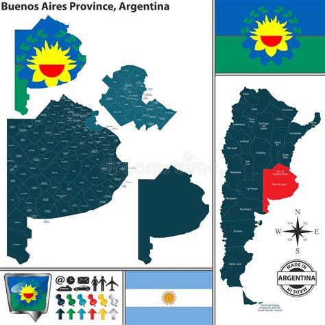 Map Of Buenos Aires Province Argentina Stock Vector Illustration Of